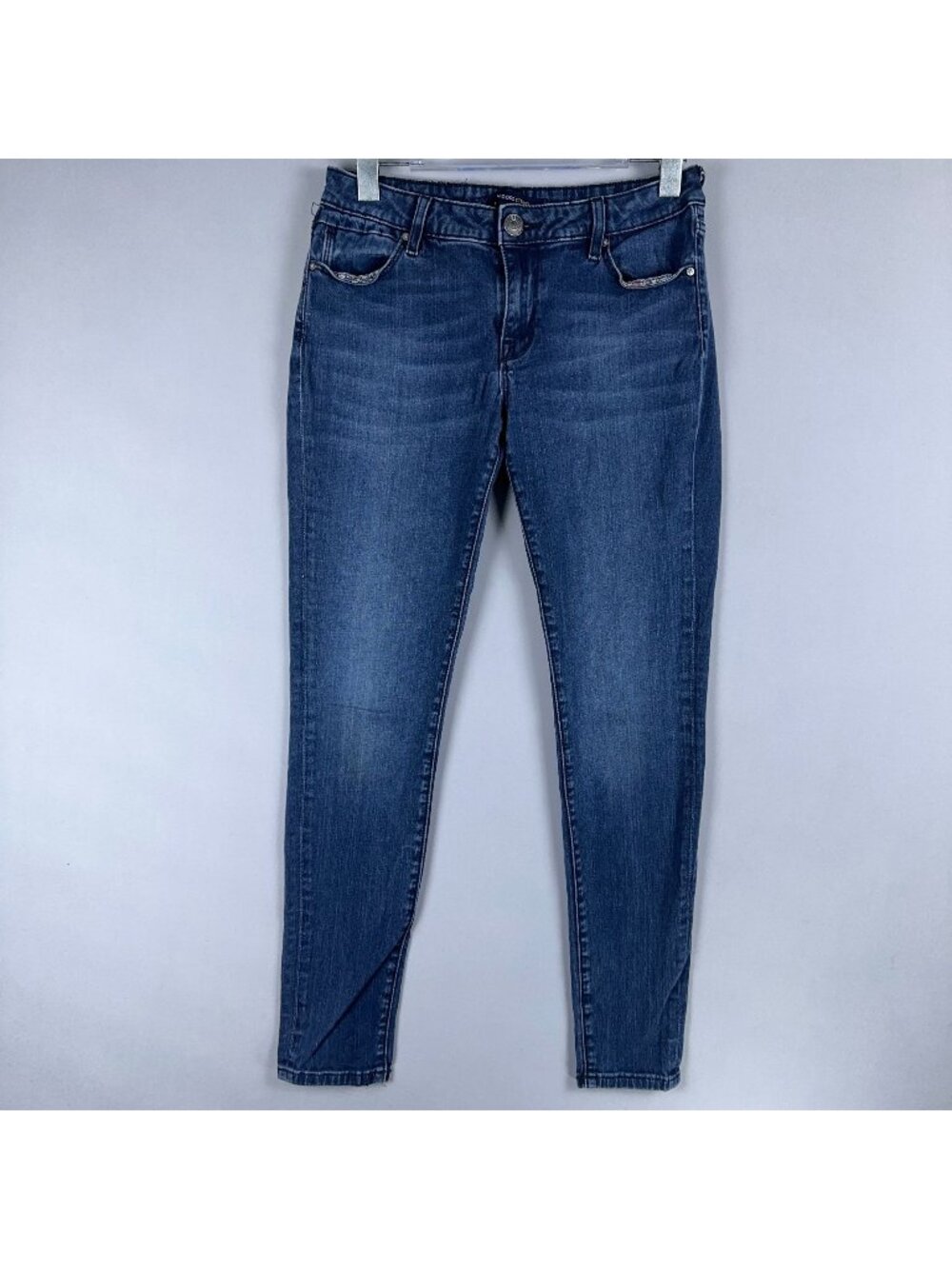 Vigoss Studio Jeans Skinny Mid-Rise Womens Size 29 Blue Dark Wash Stretch Denim